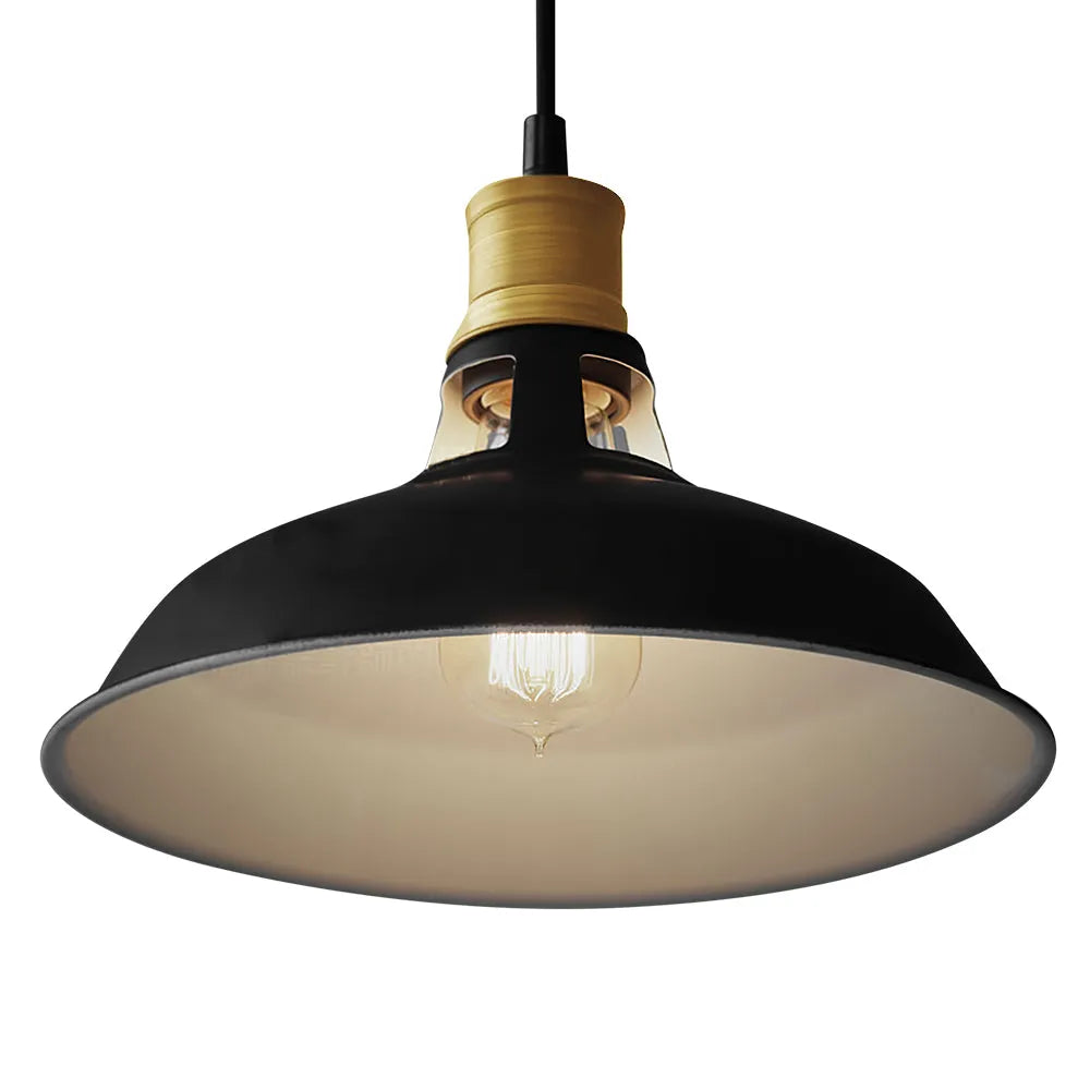 Gioia Industrial Copper-Accent Metal Dome Pendant Light