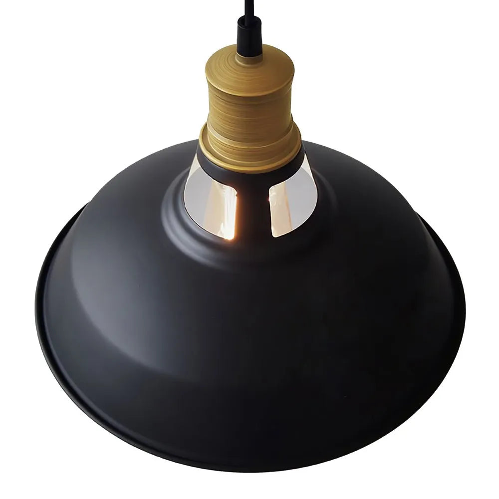 Gioia Industrial Copper-Accent Metal Dome Pendant Light