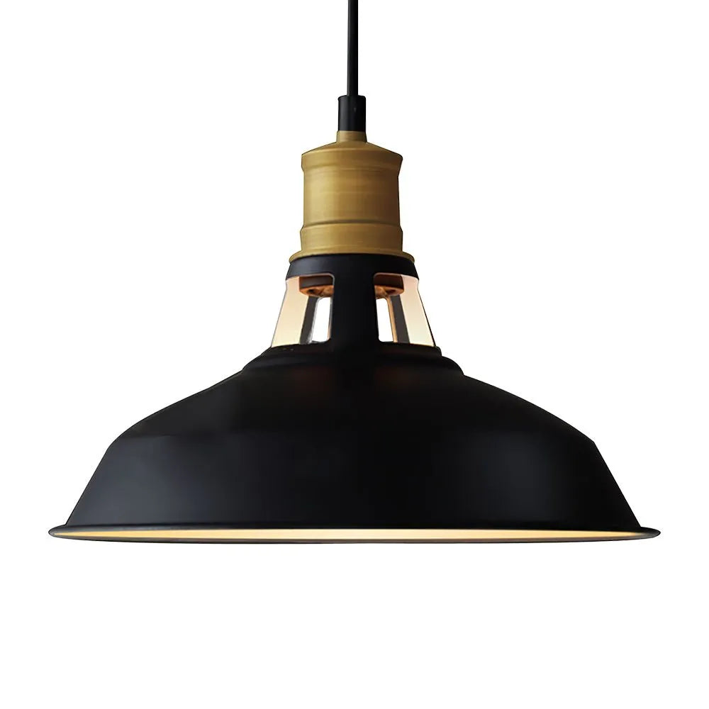 Gioia Industrial Copper-Accent Metal Dome Pendant Light