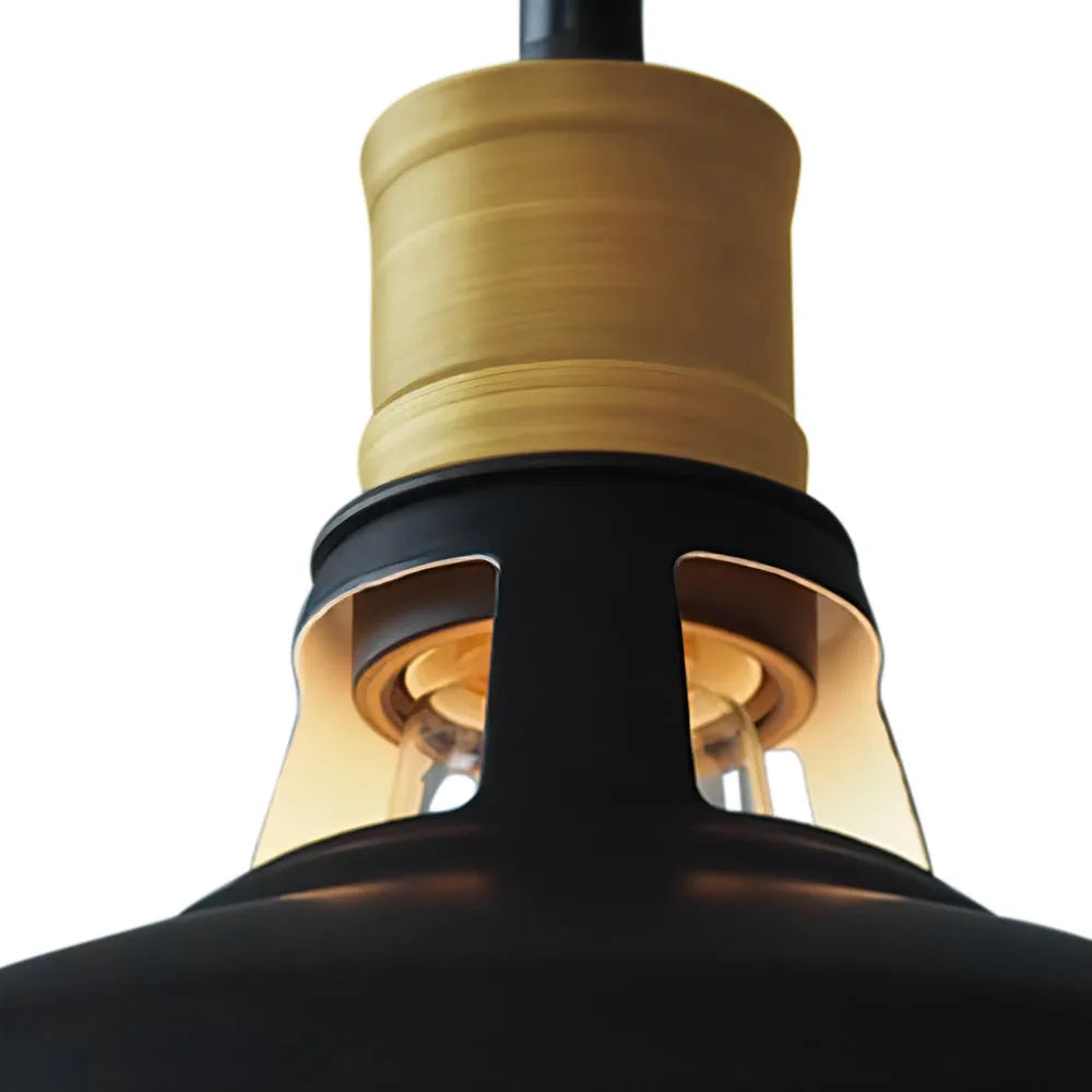 Gioia Industrial Copper-Accent Metal Dome Pendant Light