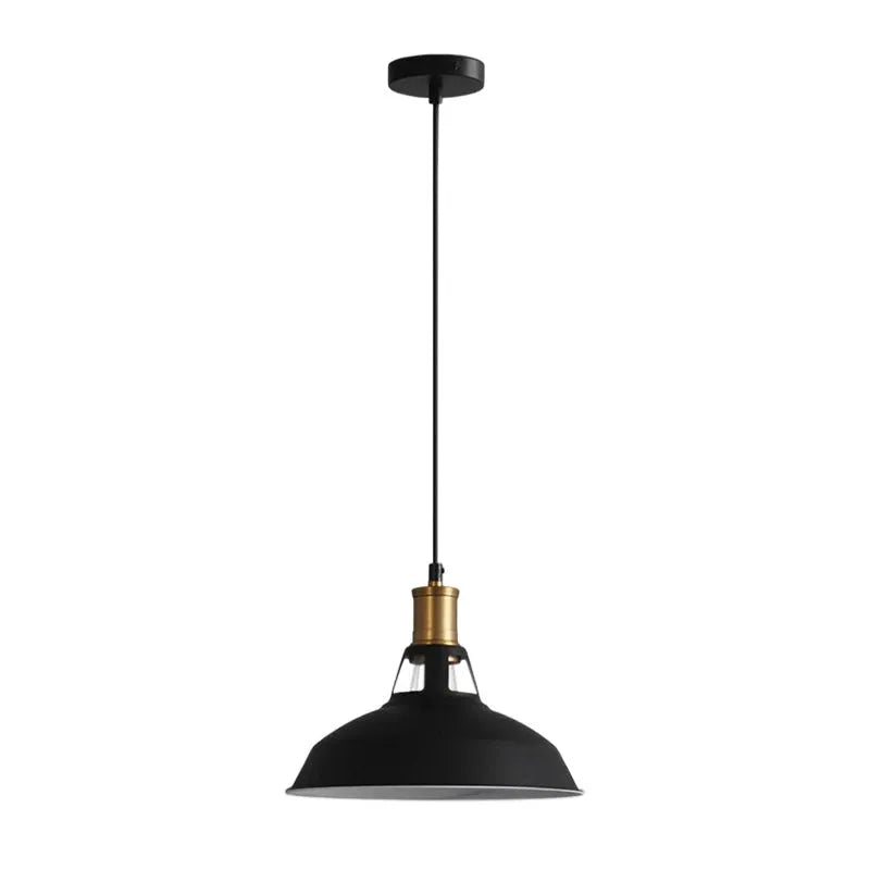 Gioia Industrial Copper-Accent Metal Dome Pendant Light