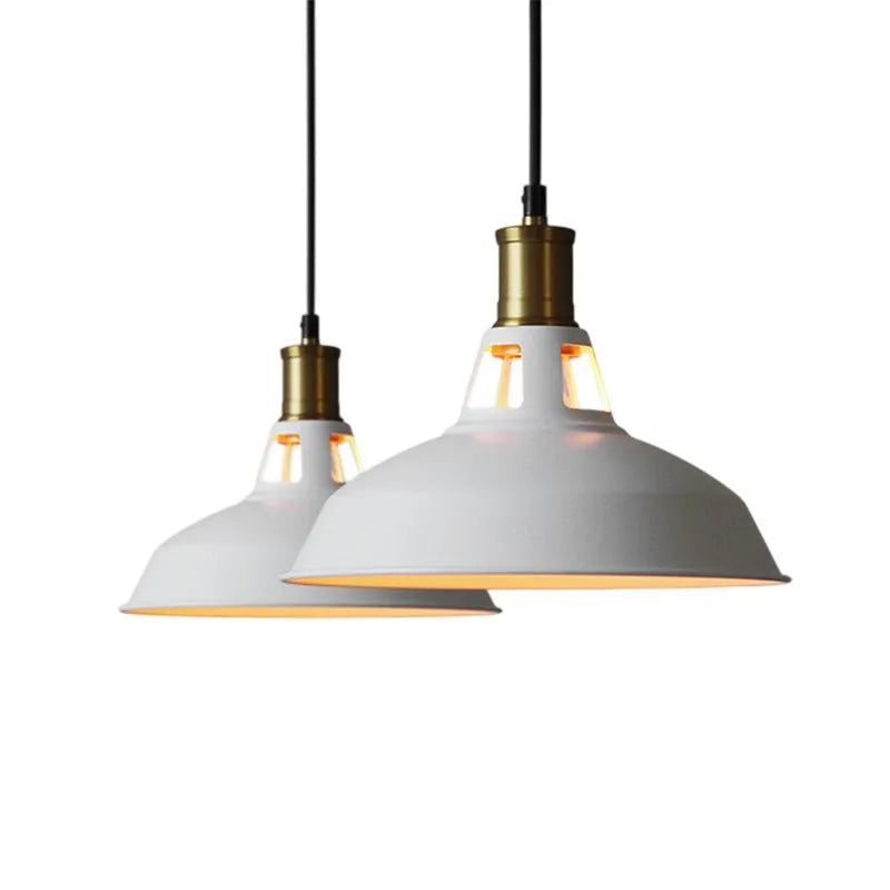 Gioia Industrial Copper-Accent Metal Dome Pendant Light