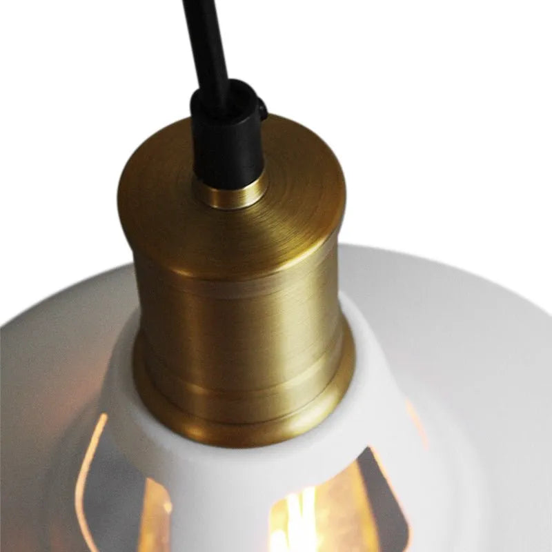 Gioia Industrial Copper-Accent Metal Dome Pendant Light