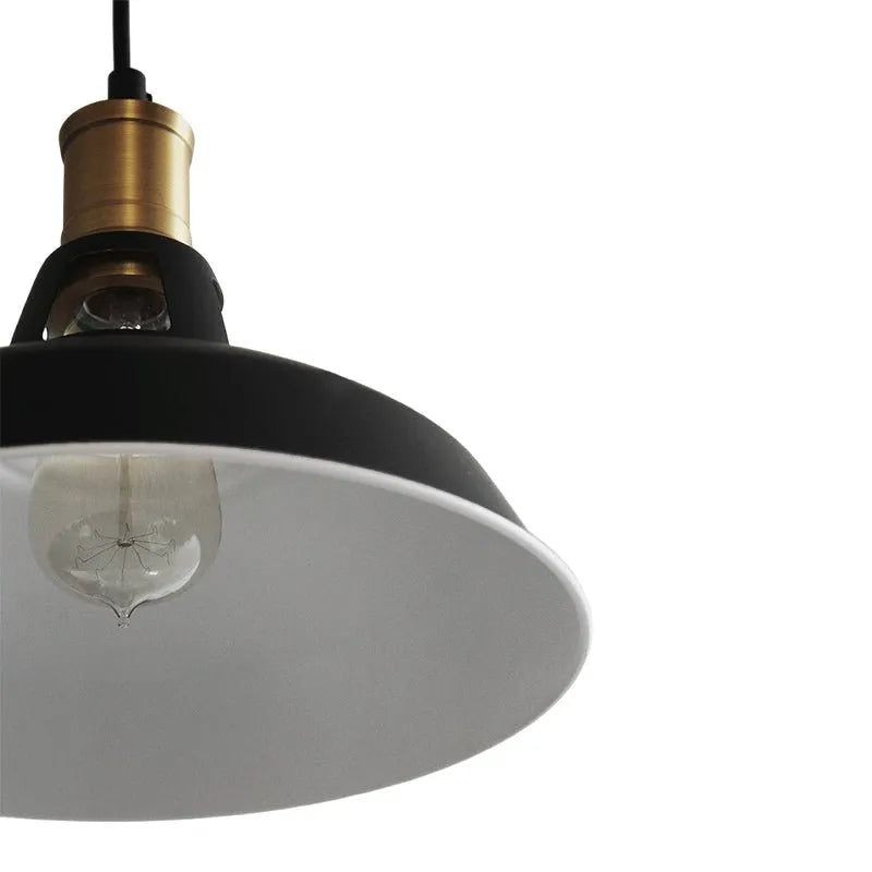 Gioia Industrial Copper-Accent Metal Dome Pendant Light