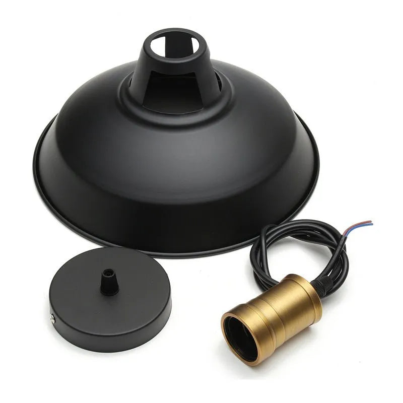 Gioia Industrial Copper-Accent Metal Dome Pendant Light