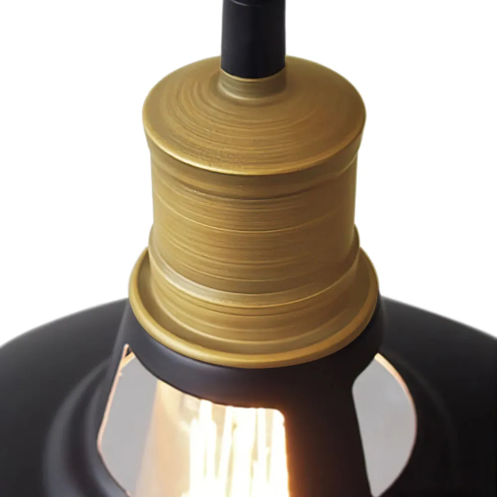 Gioia Industrial Copper-Accent Metal Dome Pendant Light
