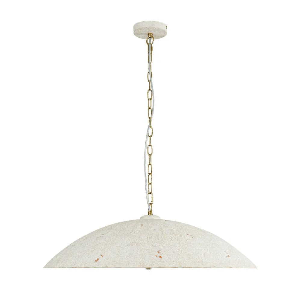 Rina Industrial Gold-Lined Oversized Dome Pendant Light