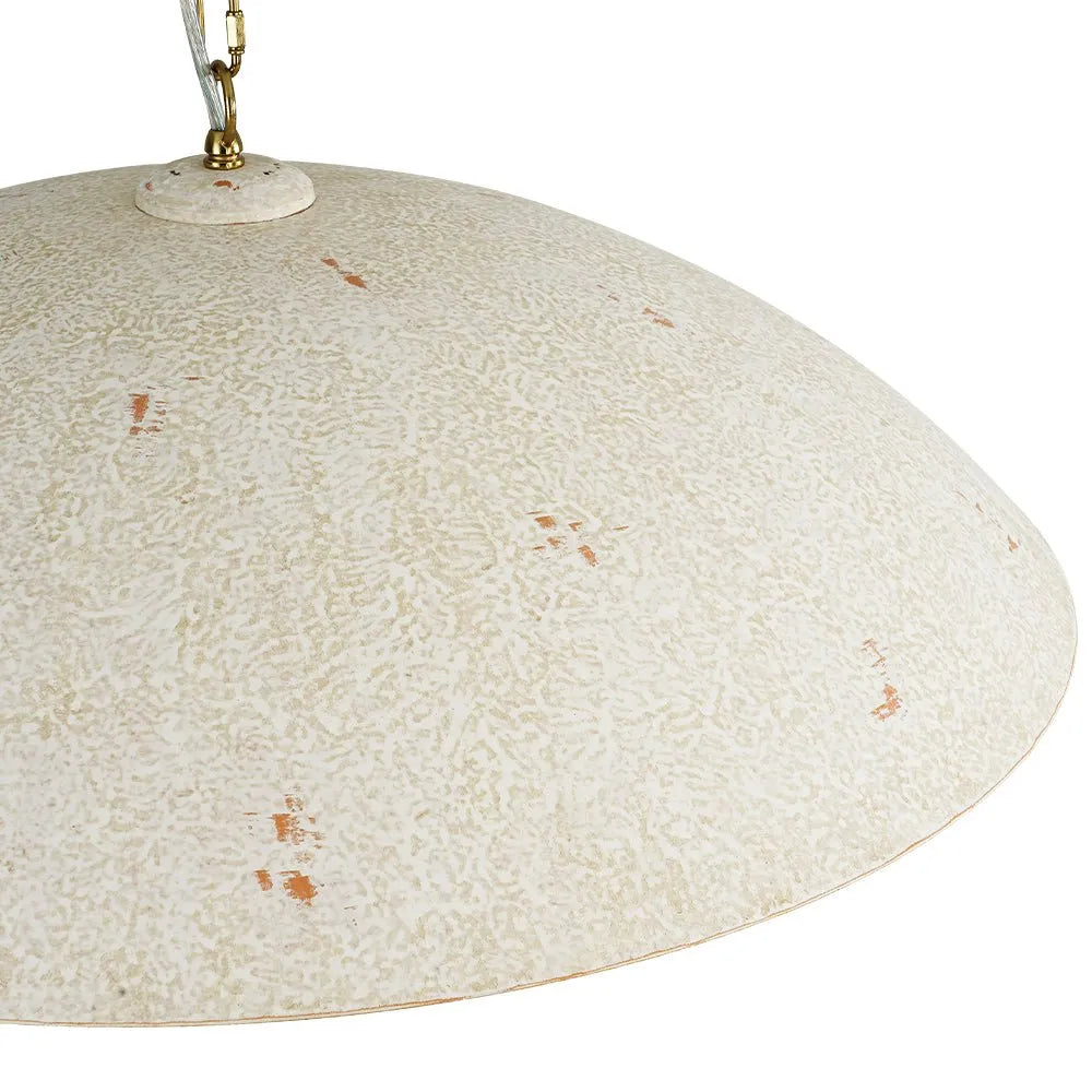 Rina Industrial Gold-Lined Oversized Dome Pendant Light