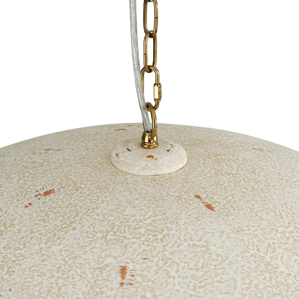 Rina Industrial Gold-Lined Oversized Dome Pendant Light