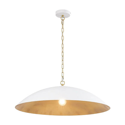 Industrial Dome Pendant Light with Antique Gold Interior