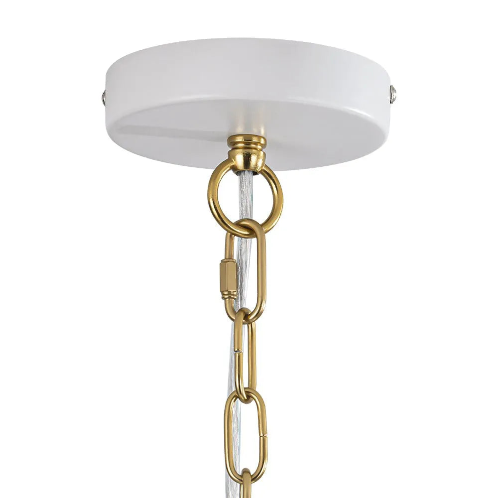 Rina Industrial Gold-Lined Oversized Dome Pendant Light