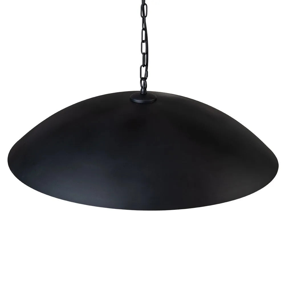 Rina Industrial Gold-Lined Oversized Dome Pendant Light