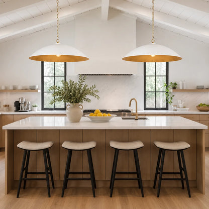 Industrial Dome Pendant Light with Antique Gold Interior