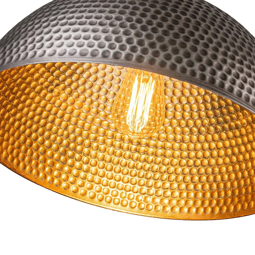 Calix Industrial Hammered Metal Dome Pendant Light