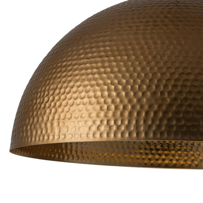 Industrial Dome Pendant Light with Hammered Metal Finish