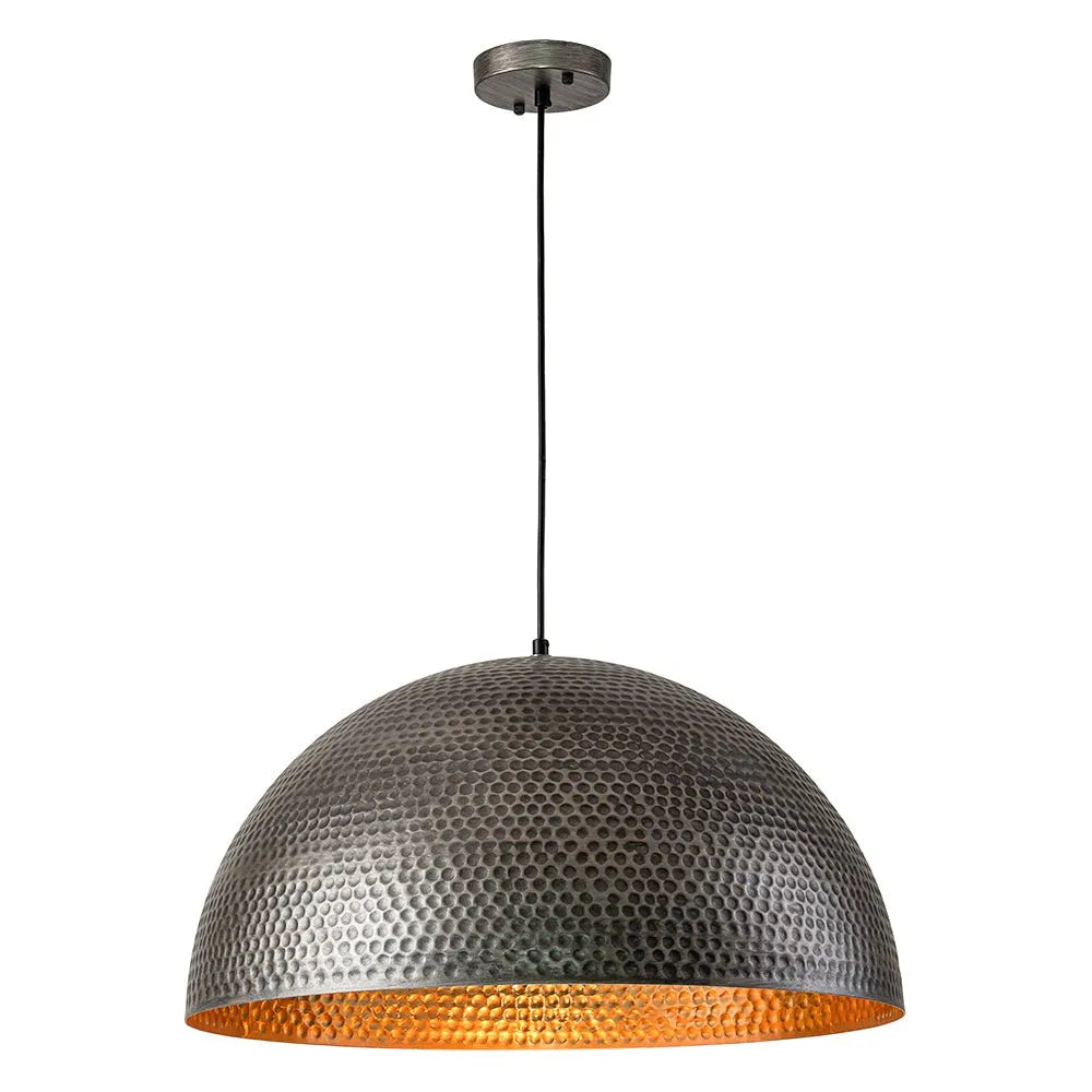 Calix Industrial Hammered Metal Dome Pendant Light