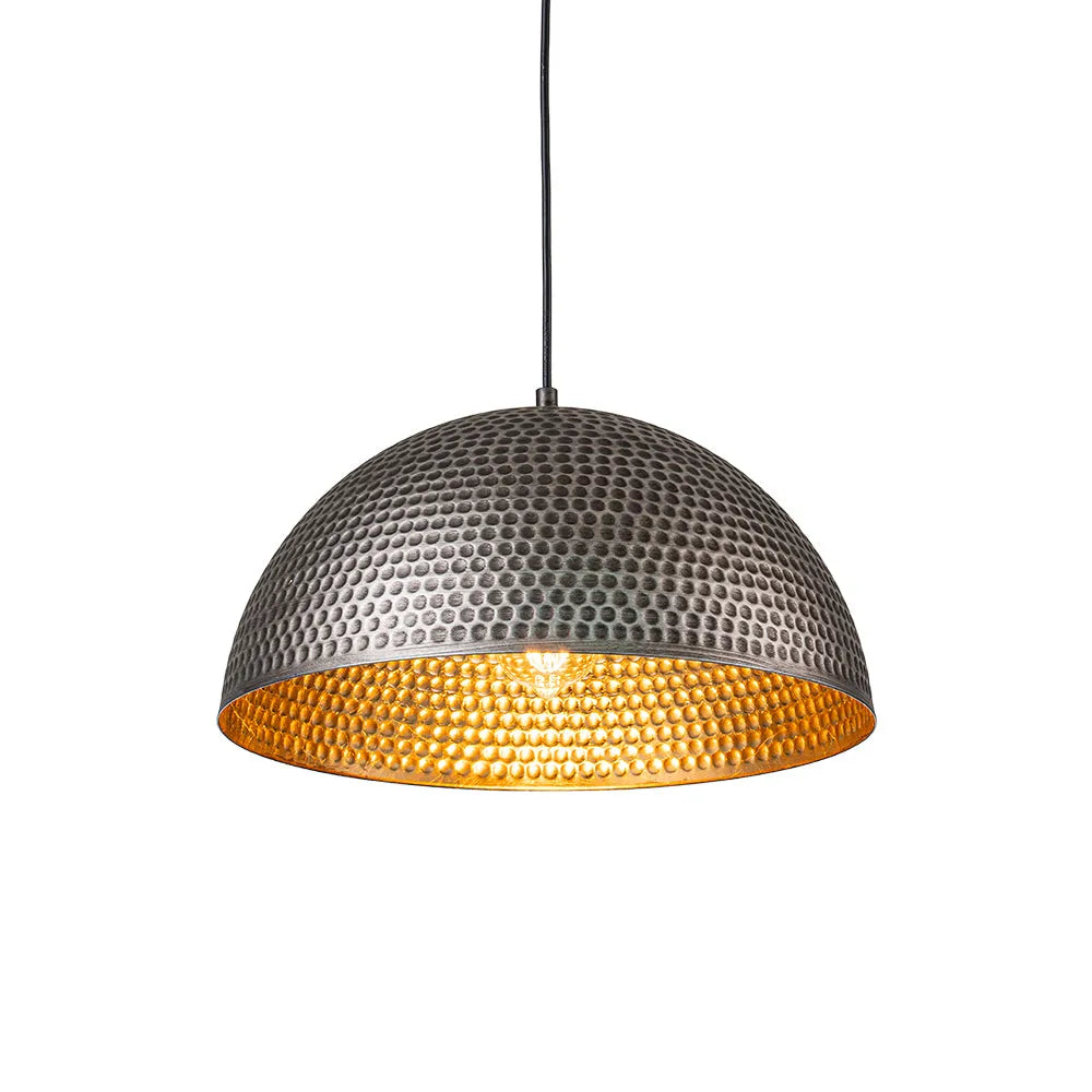 Calix Industrial Hammered Metal Dome Pendant Light