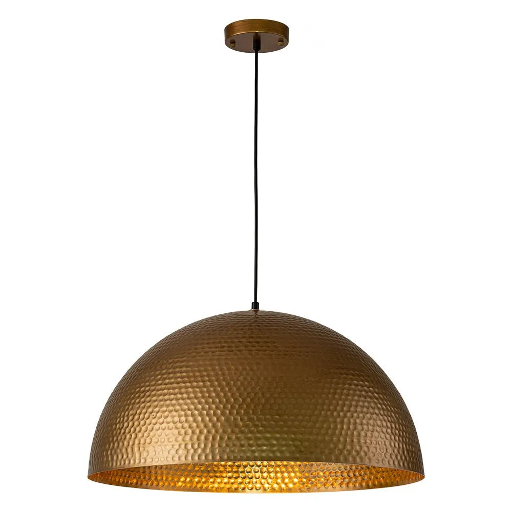 Calix Industrial Hammered Metal Dome Pendant Light