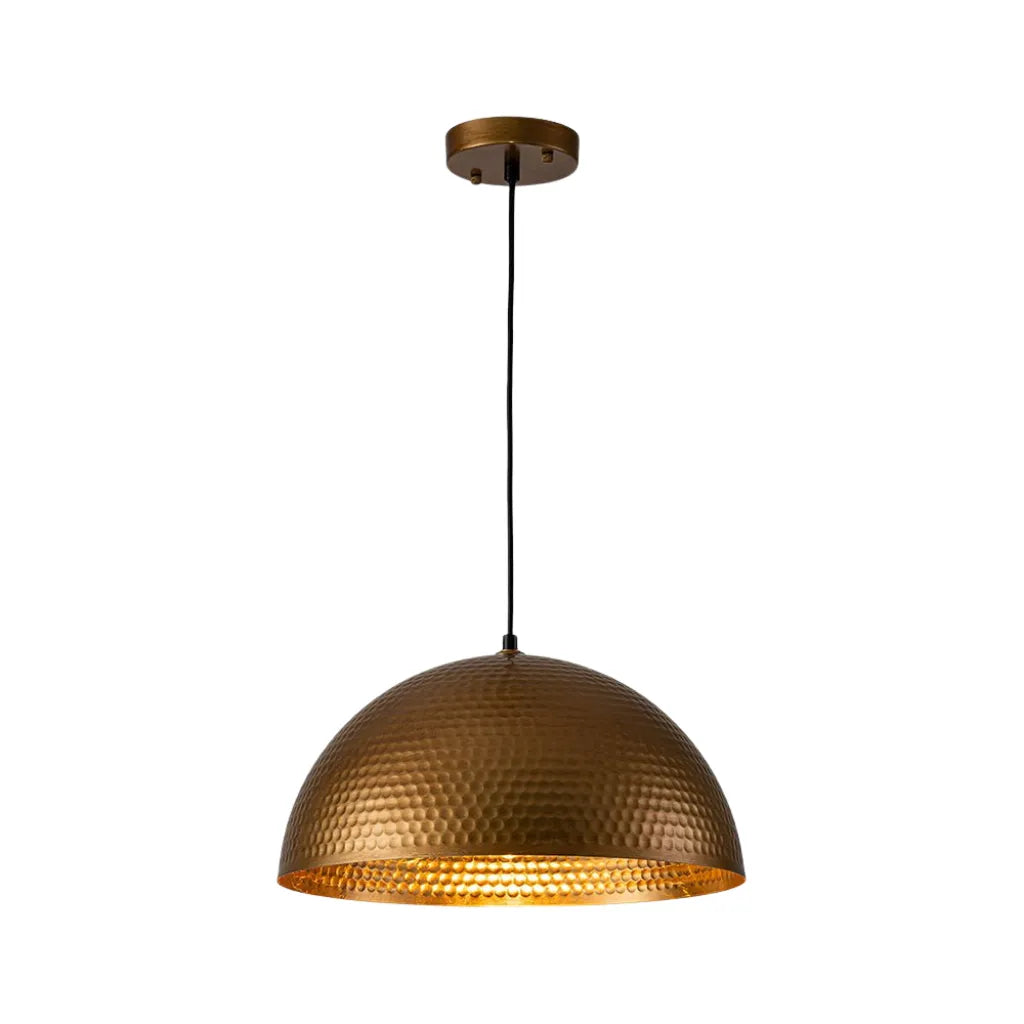 Calix Industrial Hammered Metal Dome Pendant Light