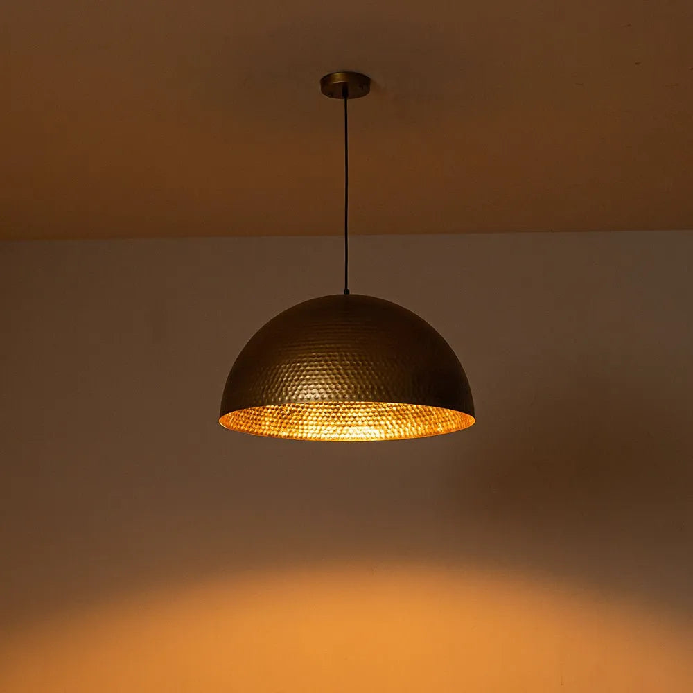 Calix Industrial Hammered Metal Dome Pendant Light