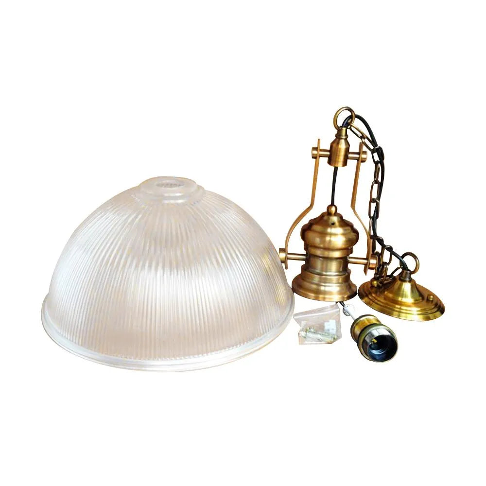 Sela Industrial Bronze & Glass Dome Pendant Light