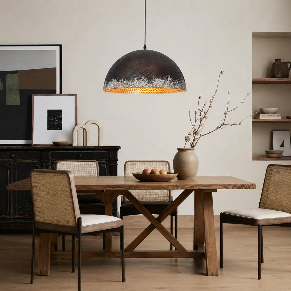 Amelie Rustic Hammered Metal Pendant Light