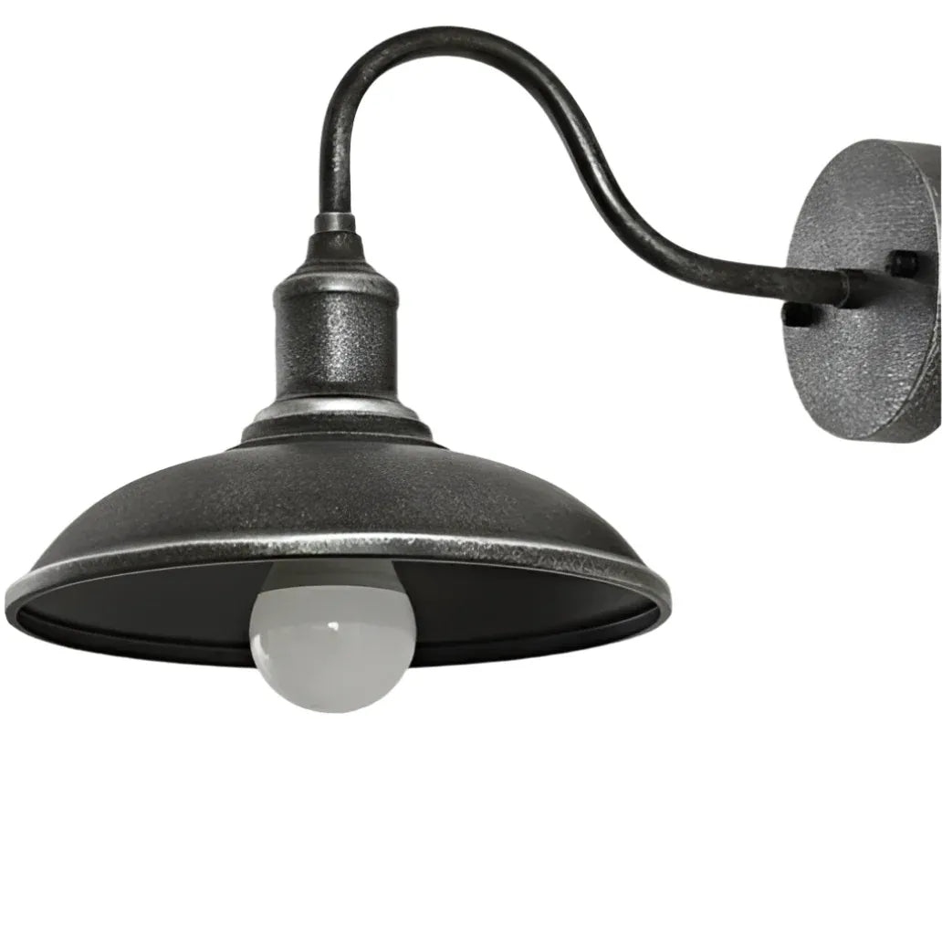 Lara Industrial Iron Bowl Outdoor Wall Light