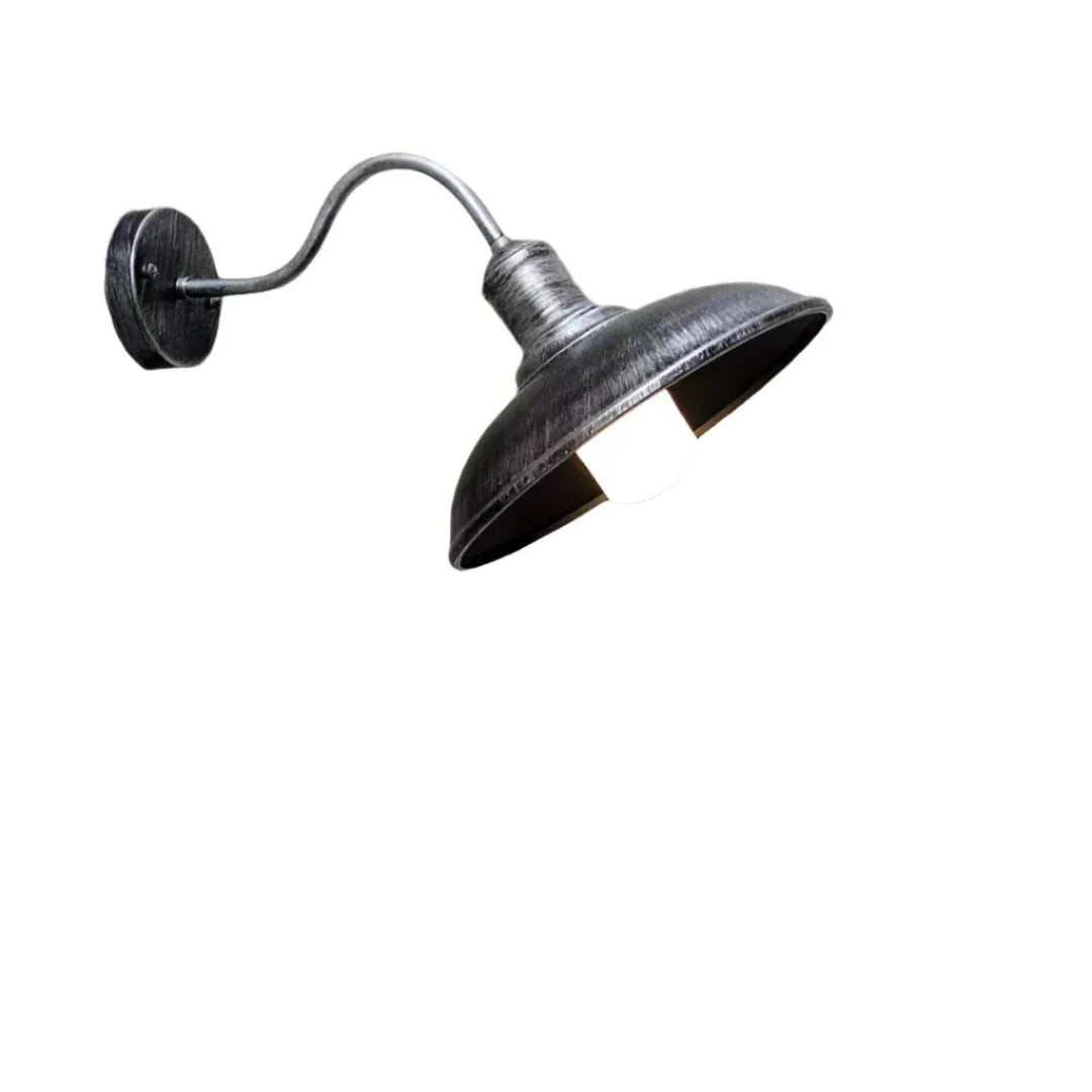 Lara Industrial Iron Bowl Outdoor Wall Light