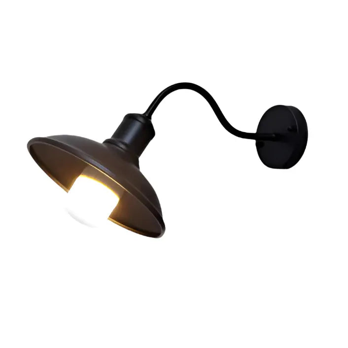 Lara Industrial Iron Bowl Outdoor Wall Light