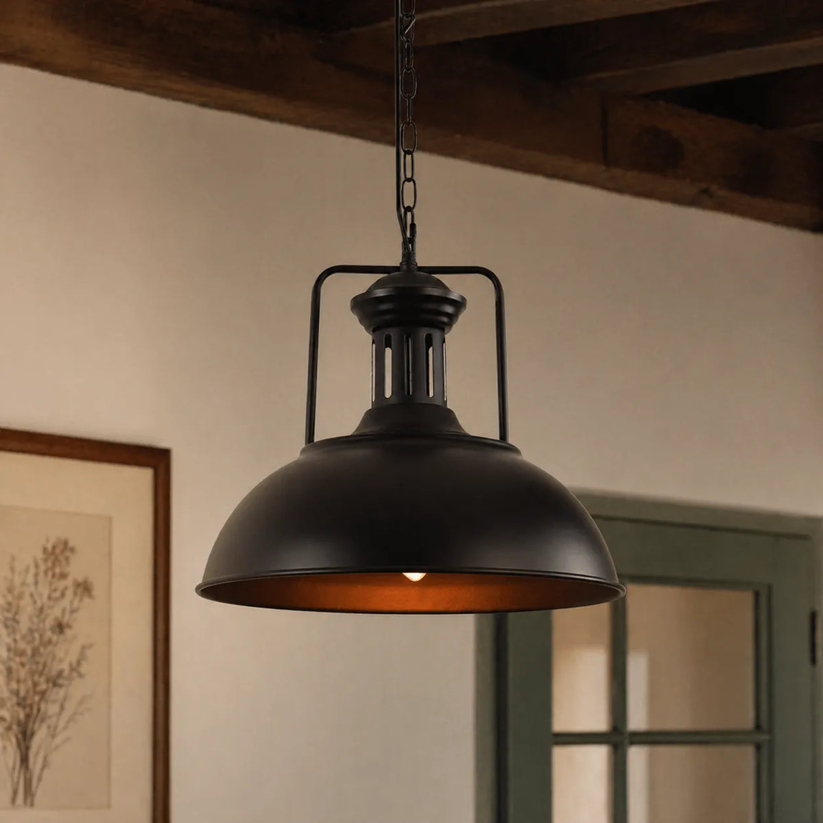Yseult Industrial Hammered Metal Dome Pendant Light