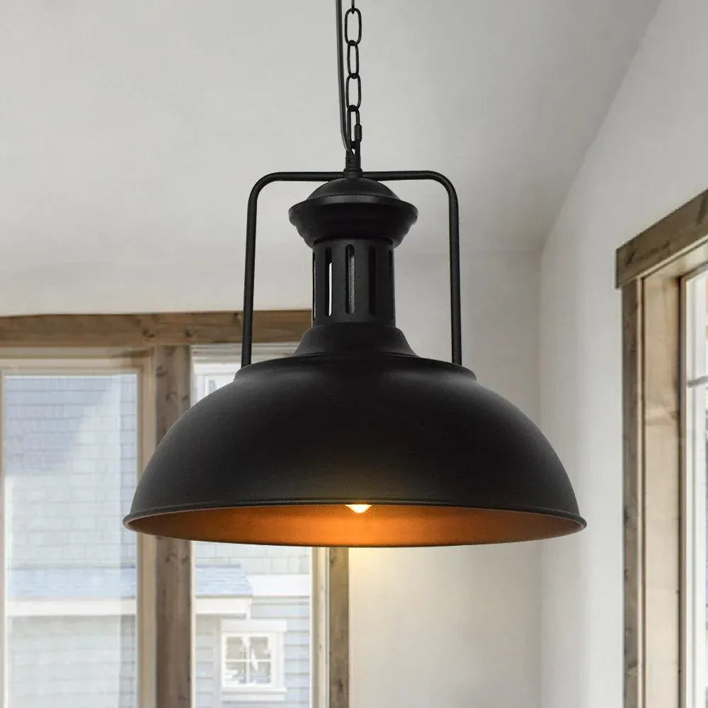 Yseult Industrial Hammered Metal Dome Pendant Light
