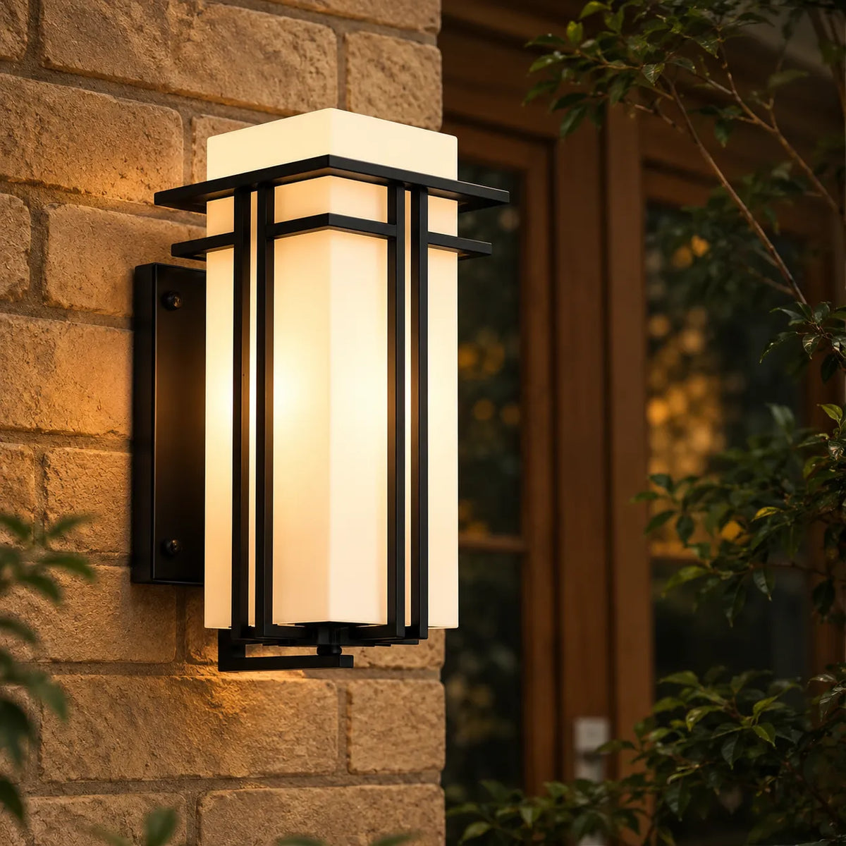Rowan Retro Industrial Frosted Glass Outdoor Wall Light