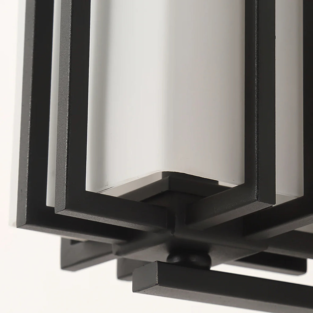 Rowan Retro Industrial Frosted Glass Outdoor Wall Light