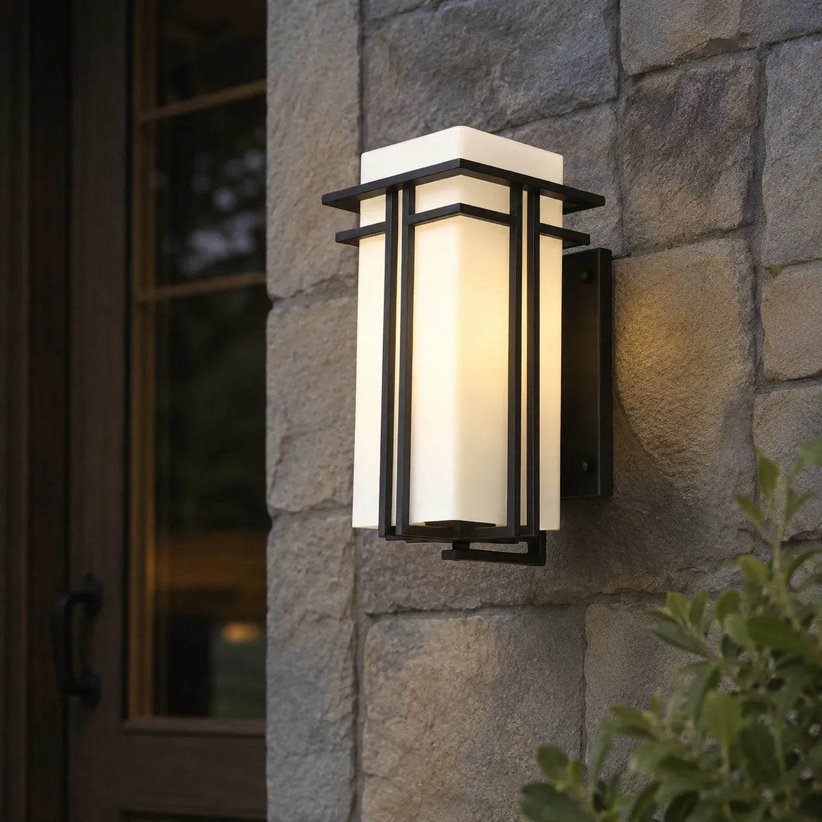 Rowan Retro Industrial Frosted Glass Outdoor Wall Light