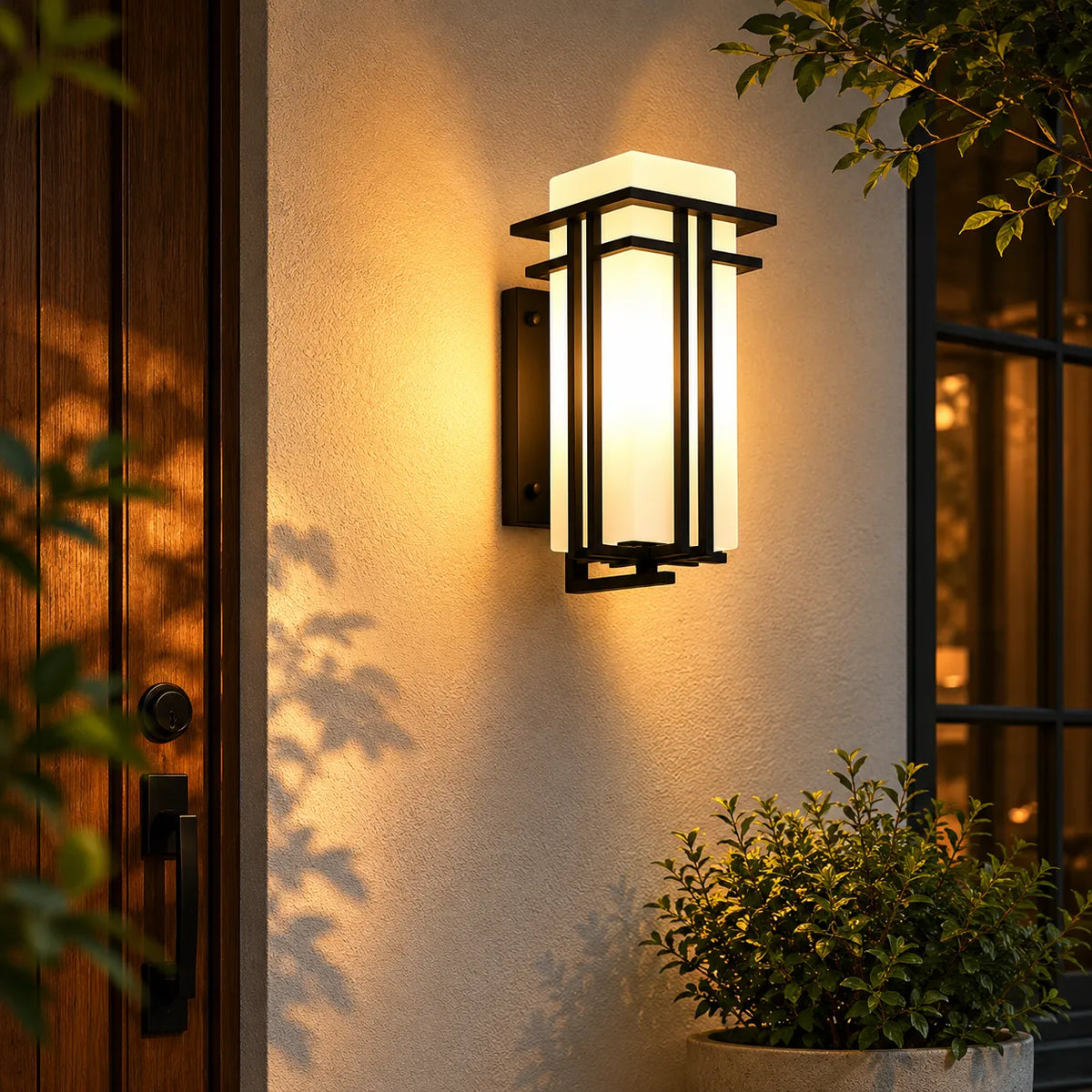 Rowan Retro Industrial Frosted Glass Outdoor Wall Light