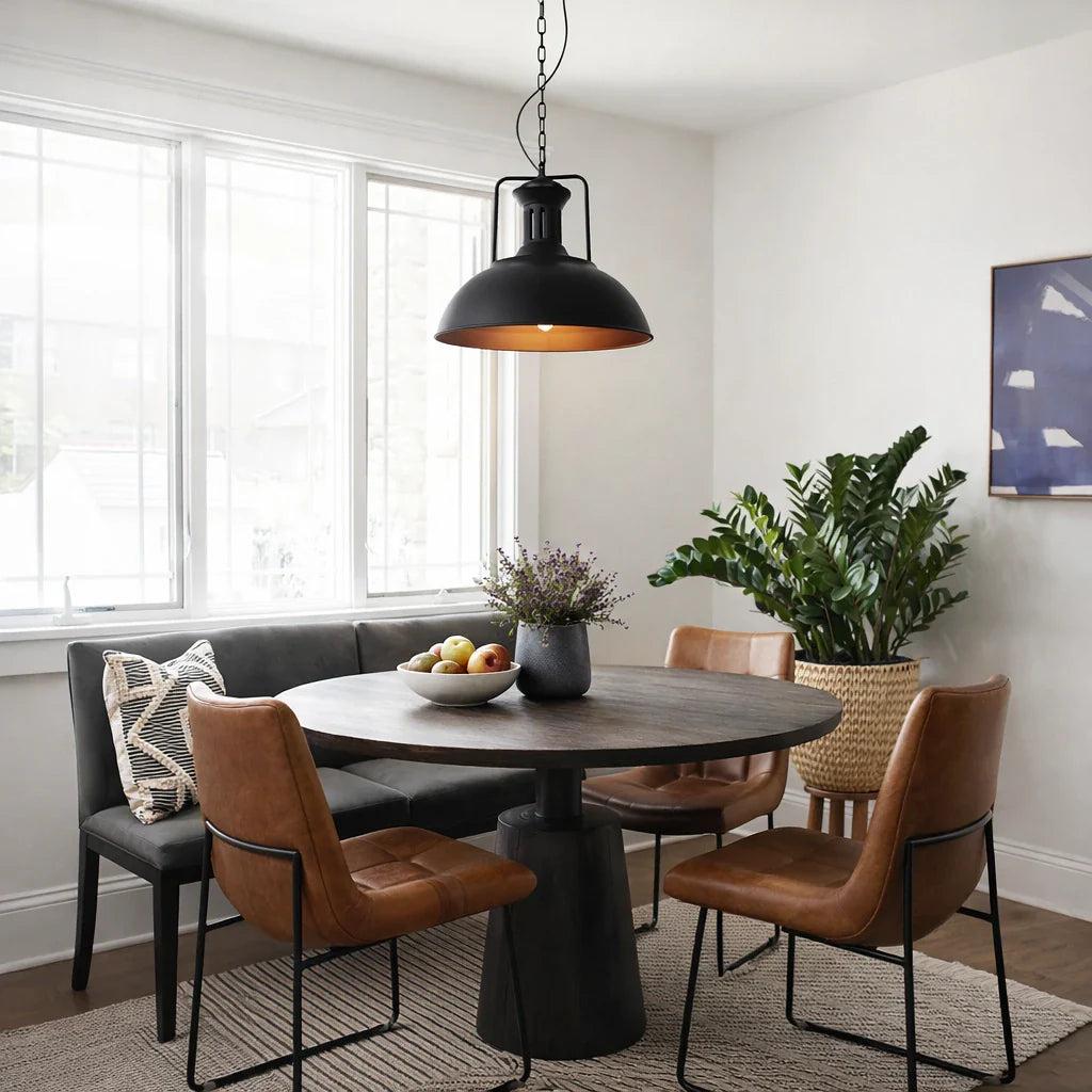 Yseult Industrial Hammered Metal Dome Pendant Light