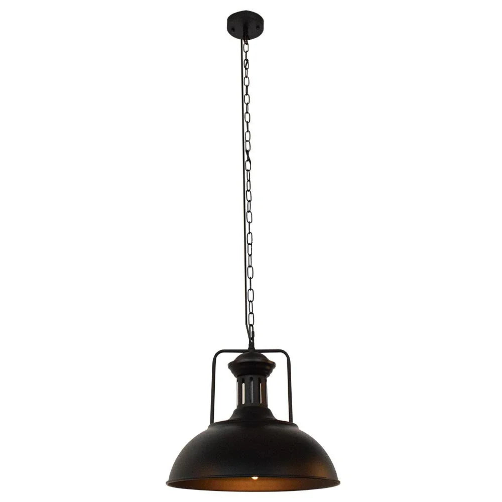 Yseult Industrial Hammered Metal Dome Pendant Light