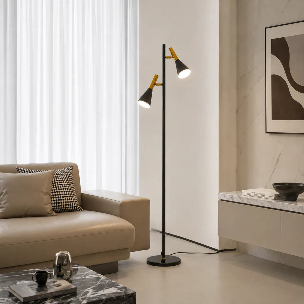 Farren Nordic Marble Adjustable Shade Floor Lamp