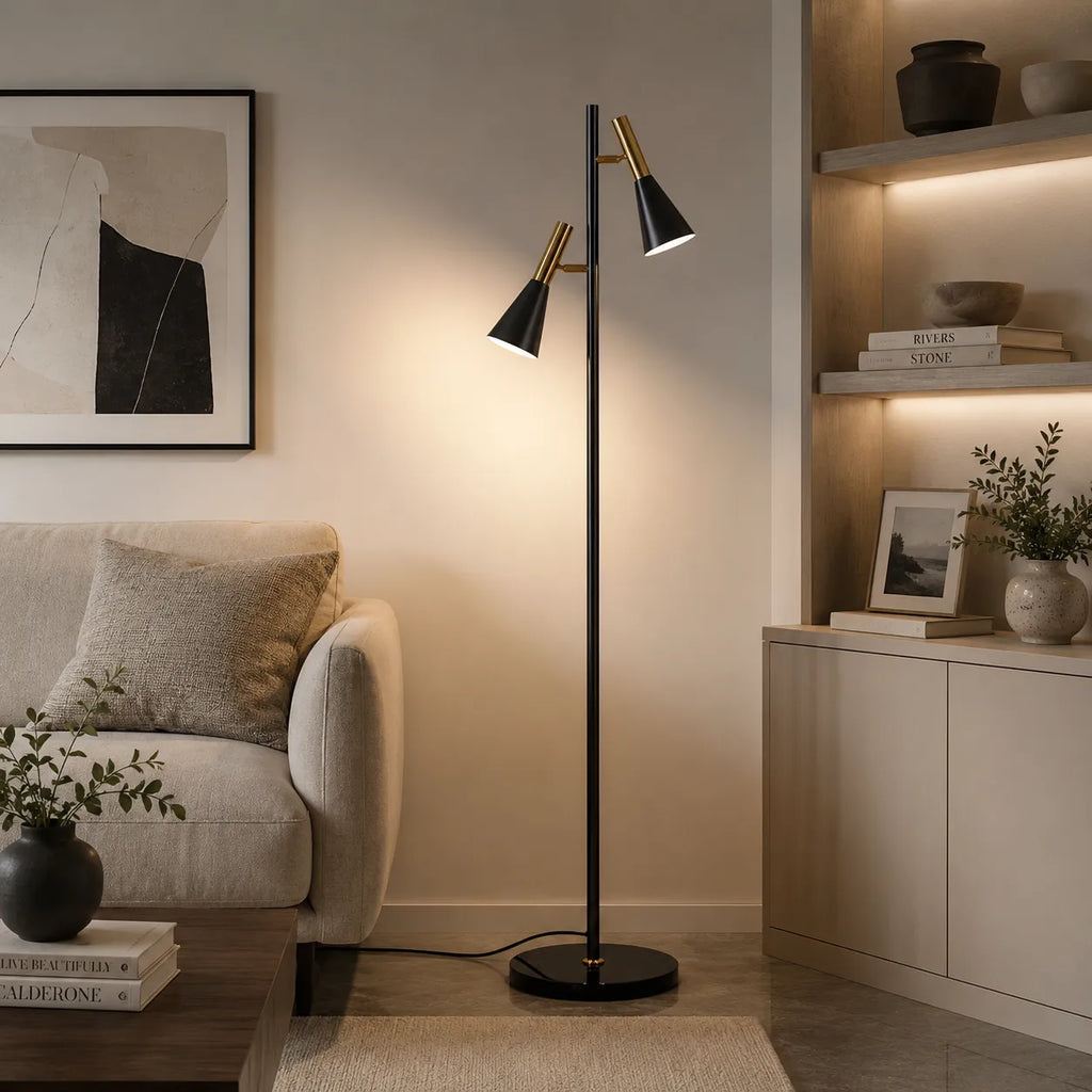 Farren Nordic Marble Adjustable Shade Floor Lamp