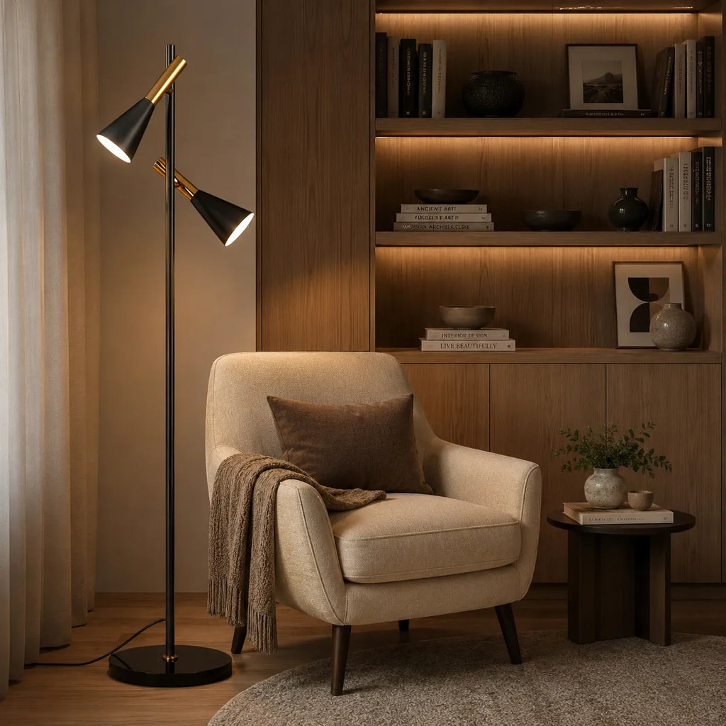 Farren Nordic Marble Adjustable Shade Floor Lamp
