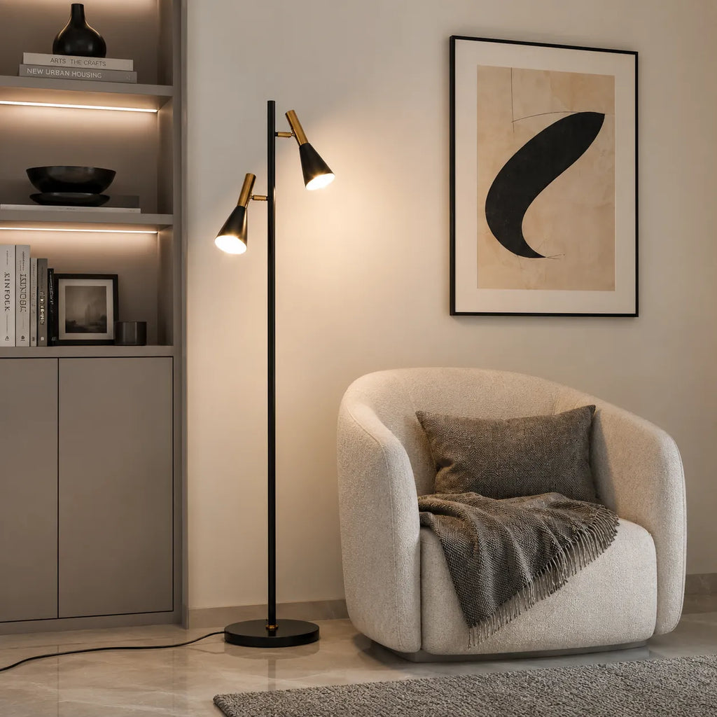 Farren Nordic Marble Adjustable Shade Floor Lamp