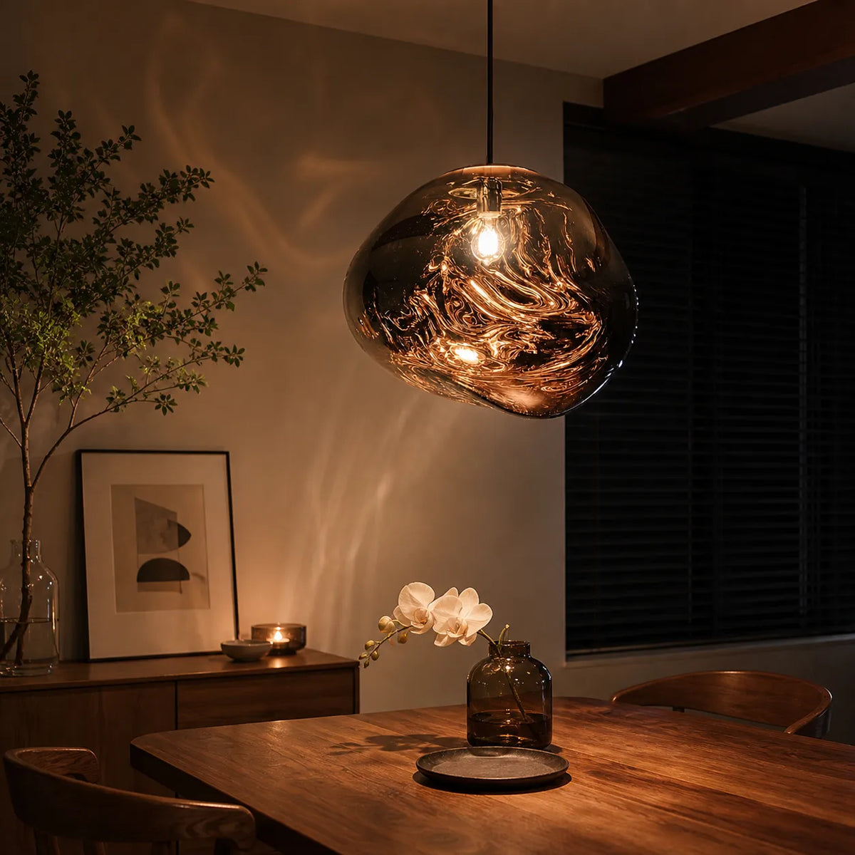 Sabine Sculptural Melt-Effect Polycarbonate Pendant Light