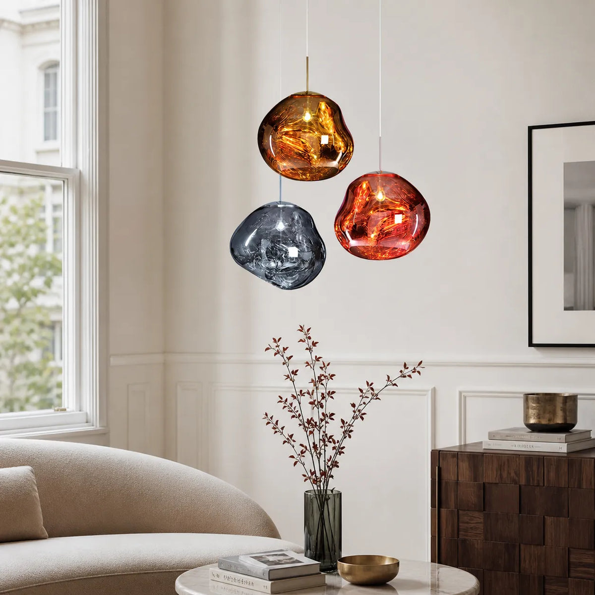 Sabine Sculptural Melt-Effect Polycarbonate Pendant Light