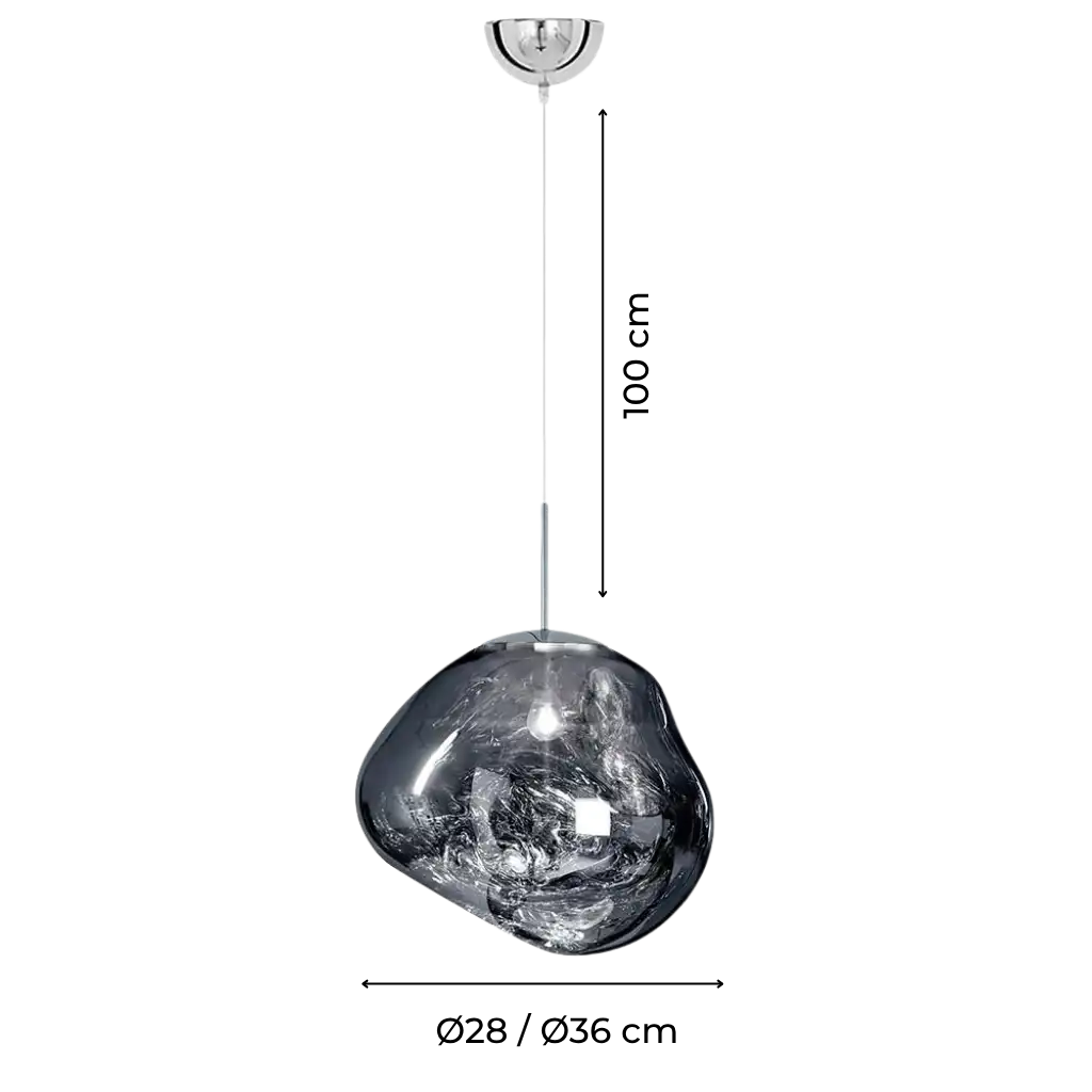 Irregular Melt Glass Pendant Light with Sculptural Form