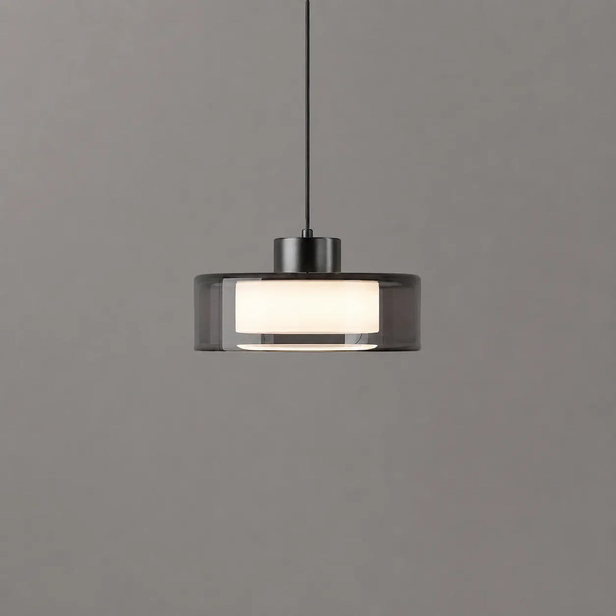 Cyra Modern Smoked Glass & Copper Pendant Light