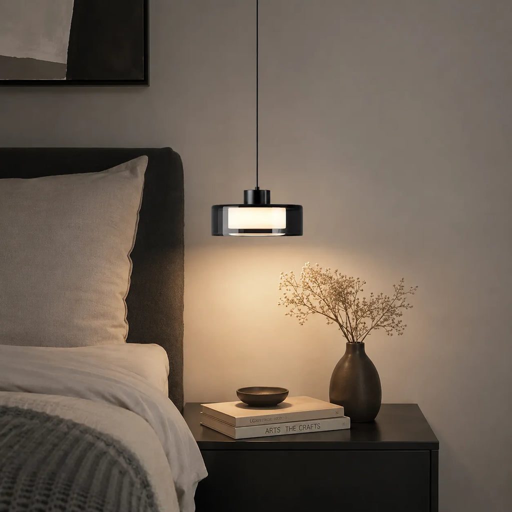 Cyra Modern Smoked Glass & Copper Pendant Light