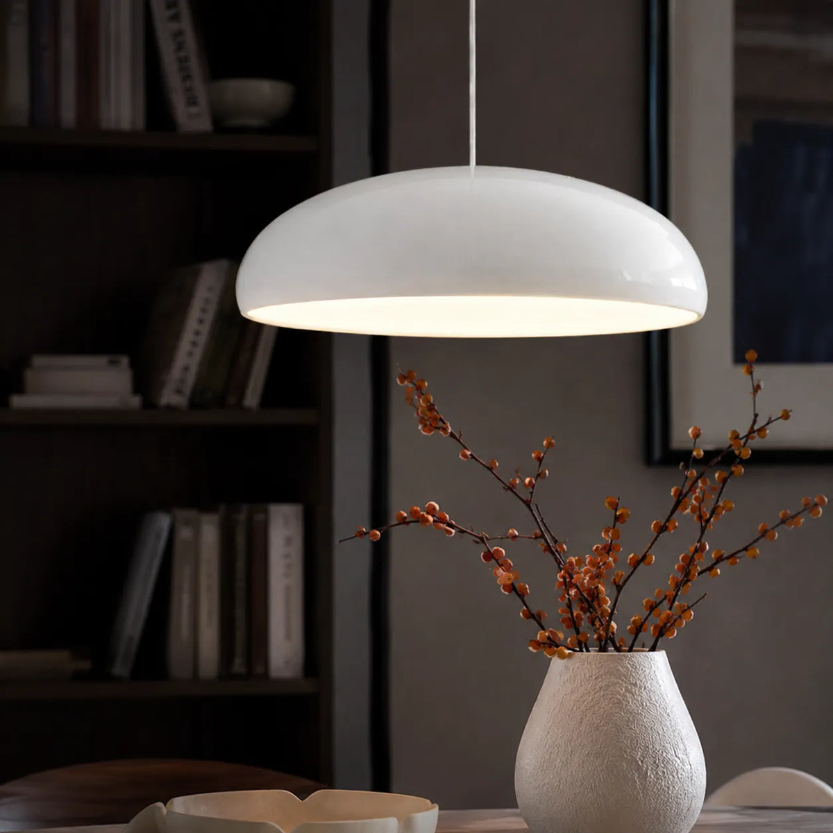 Xavier Italian Sculptural Metal Dome LED Pendant Light