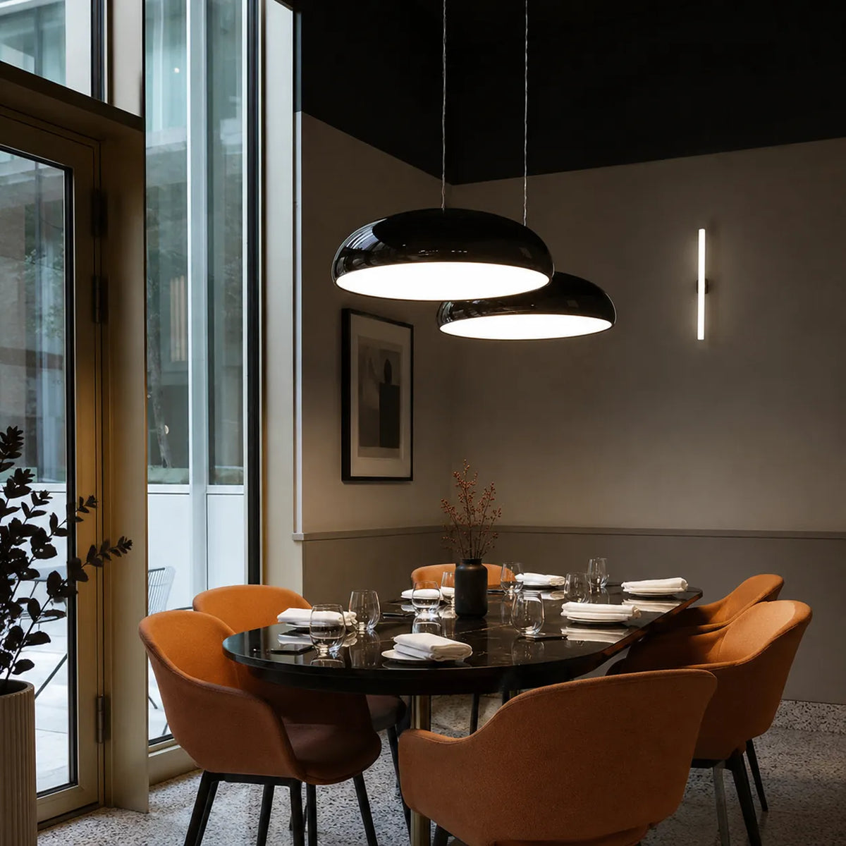 Xavier Italian Sculptural Metal Dome LED Pendant Light
