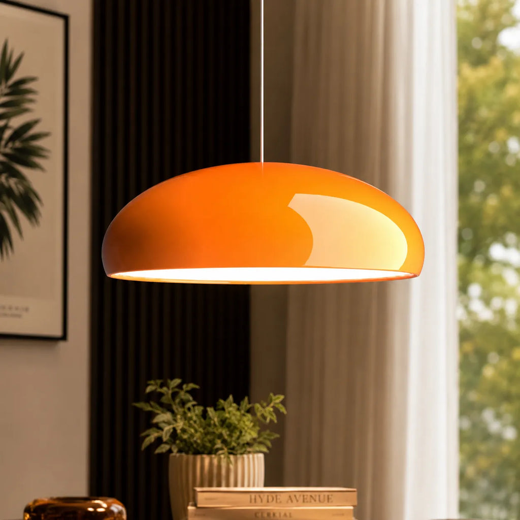 Xavier Italian Sculptural Metal Dome LED Pendant Light