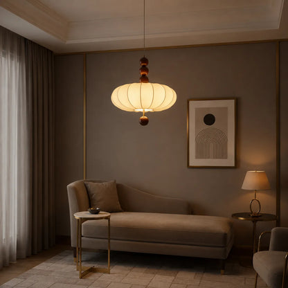 Japandi Mid-Century Fabric Pendant Light